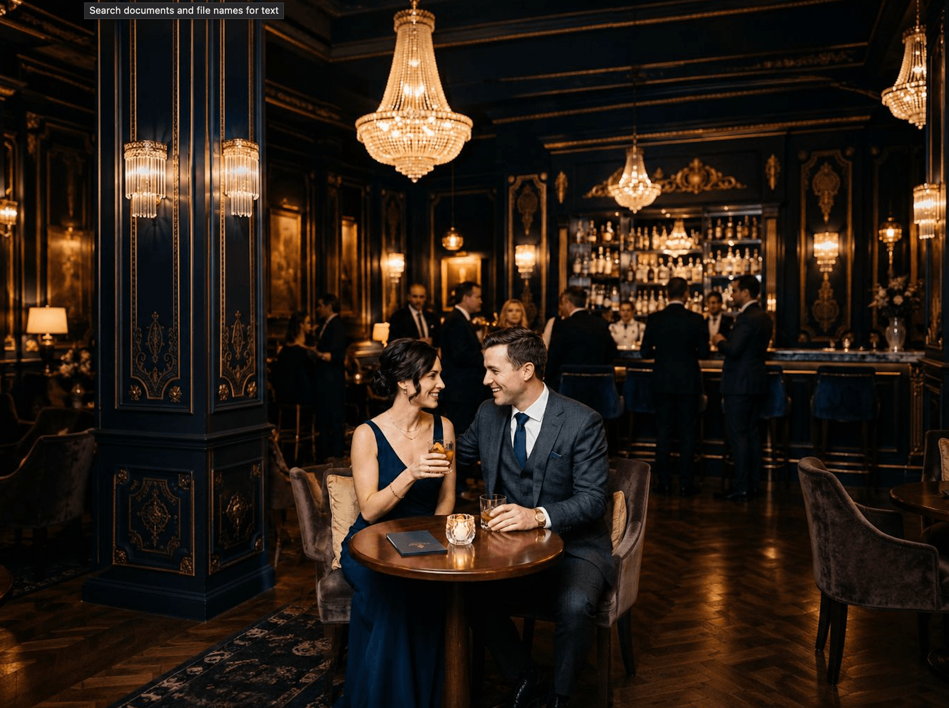 Two members meeting in person at a bar